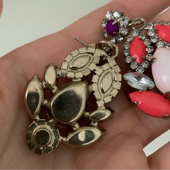 J.CREW Statement Jewel Stones Colourful Earrings Woman’s Like New Jewelry - Picture 7 of 8